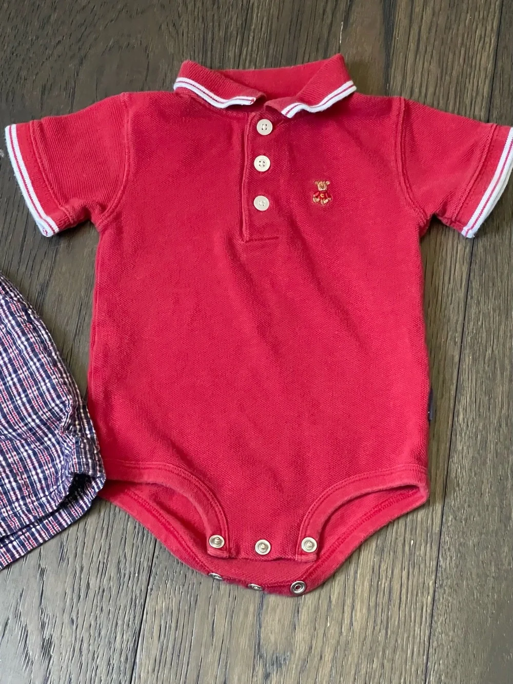 VNTG Carter's Red Knit Polo with White Trim